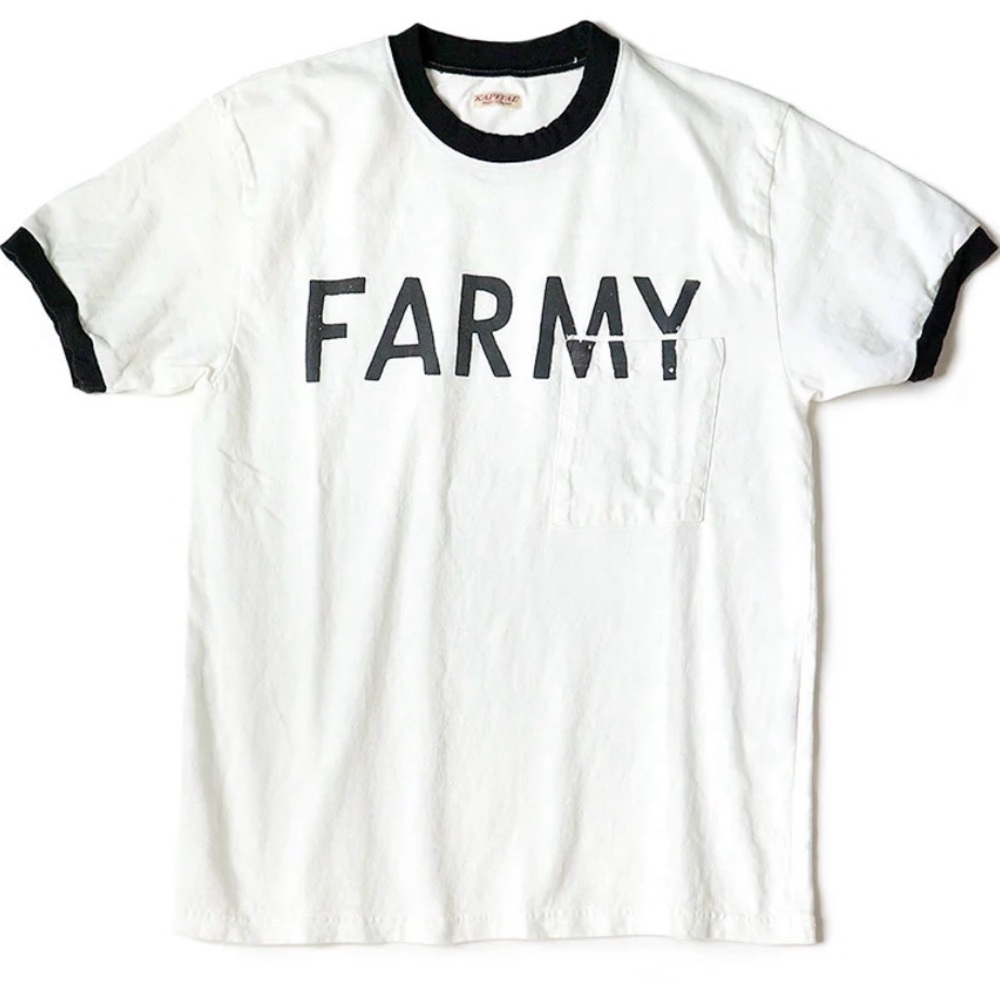 KAPITAL 18.5/-TENJIKU RINGER POCKET T-SHIRT (FARMY) TEE